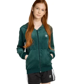 Cardigan - Velour - Aurora Ivy/Hvid|adidas Originals Best