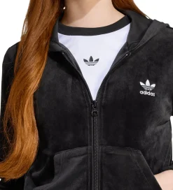 Hættetrøje - VELOUR Z HOODIE - Sort/Hvid|adidas Originals New