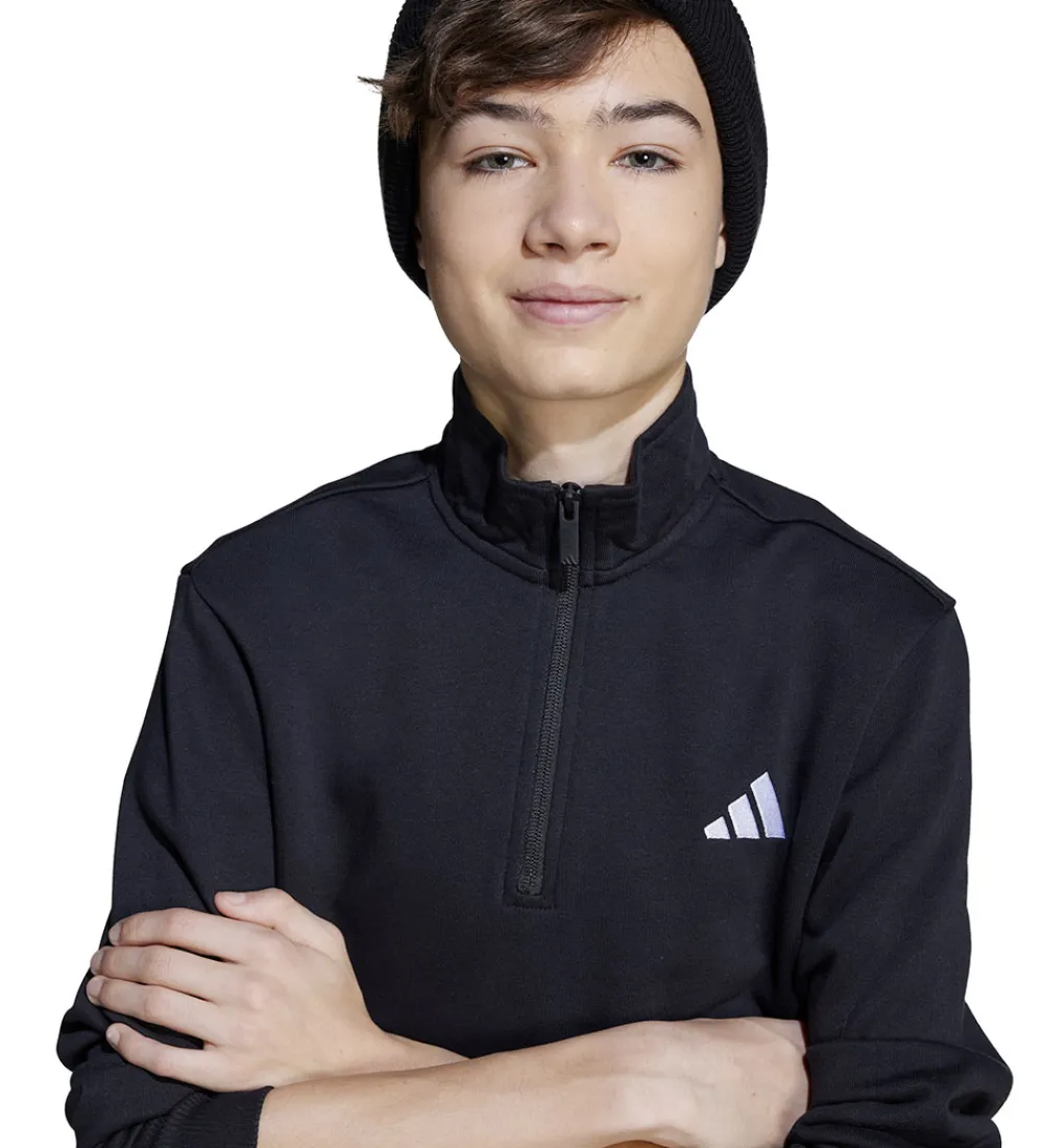Sweatshirt - J SL FT HZ 220 - Sort/Hvid|adidas Performance Online