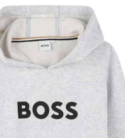 Hættetrøje - Gråmeleret m. Logo|BOSS