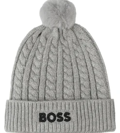 Hue - Strik - Gråmeleret m. Kvast|BOSS Discount