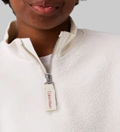 Fleecetrøje - Sherpa Fleece Zip Up - Ivory|Calvin Klein Discount