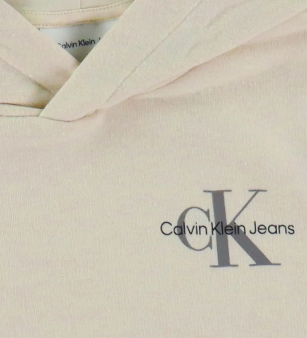Hættetrøje - Small Monogram - Whitecap Gray|Calvin Klein Best