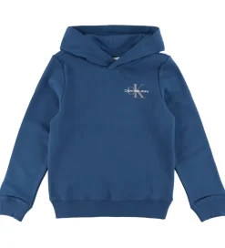 Hættetrøje - Small Monogram - Blue Jean|Calvin Klein Online