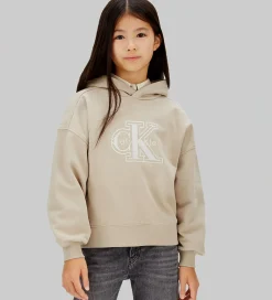 Hættetrøje - Velvet Monologo - Ancient Marble Grey|Calvin Klein Clearance