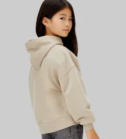 Hættetrøje - Velvet Monologo - Ancient Marble Grey|Calvin Klein Clearance