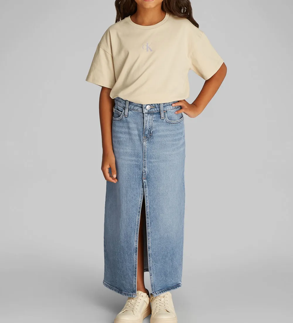 Nederdel - Denim - Mid Rise Long - Cloudy Blue|Calvin Klein Sale