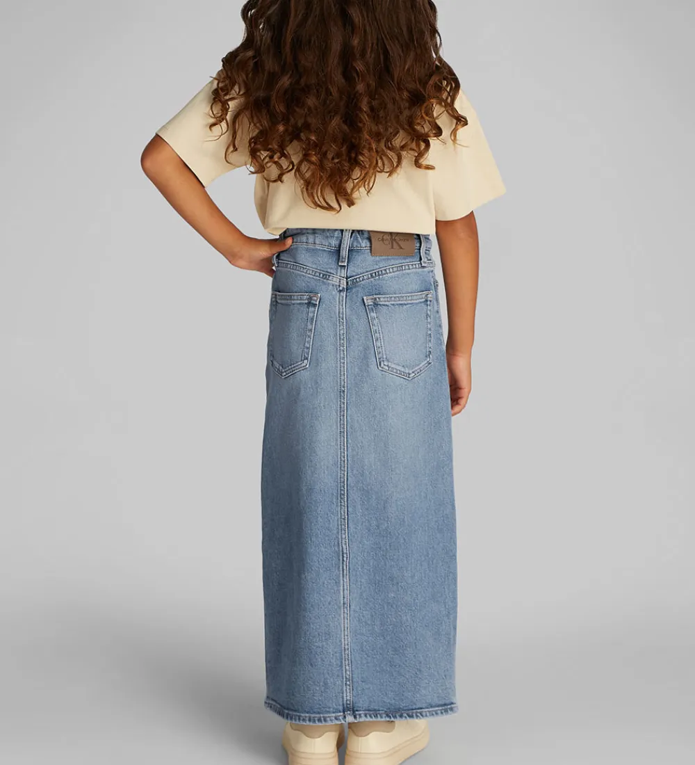 Nederdel - Denim - Mid Rise Long - Cloudy Blue|Calvin Klein Sale