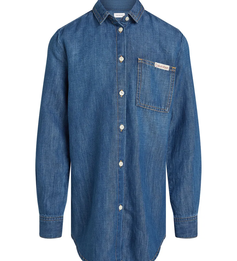 Skjorte - Denim - Mid Serenity Blue|Calvin Klein Online