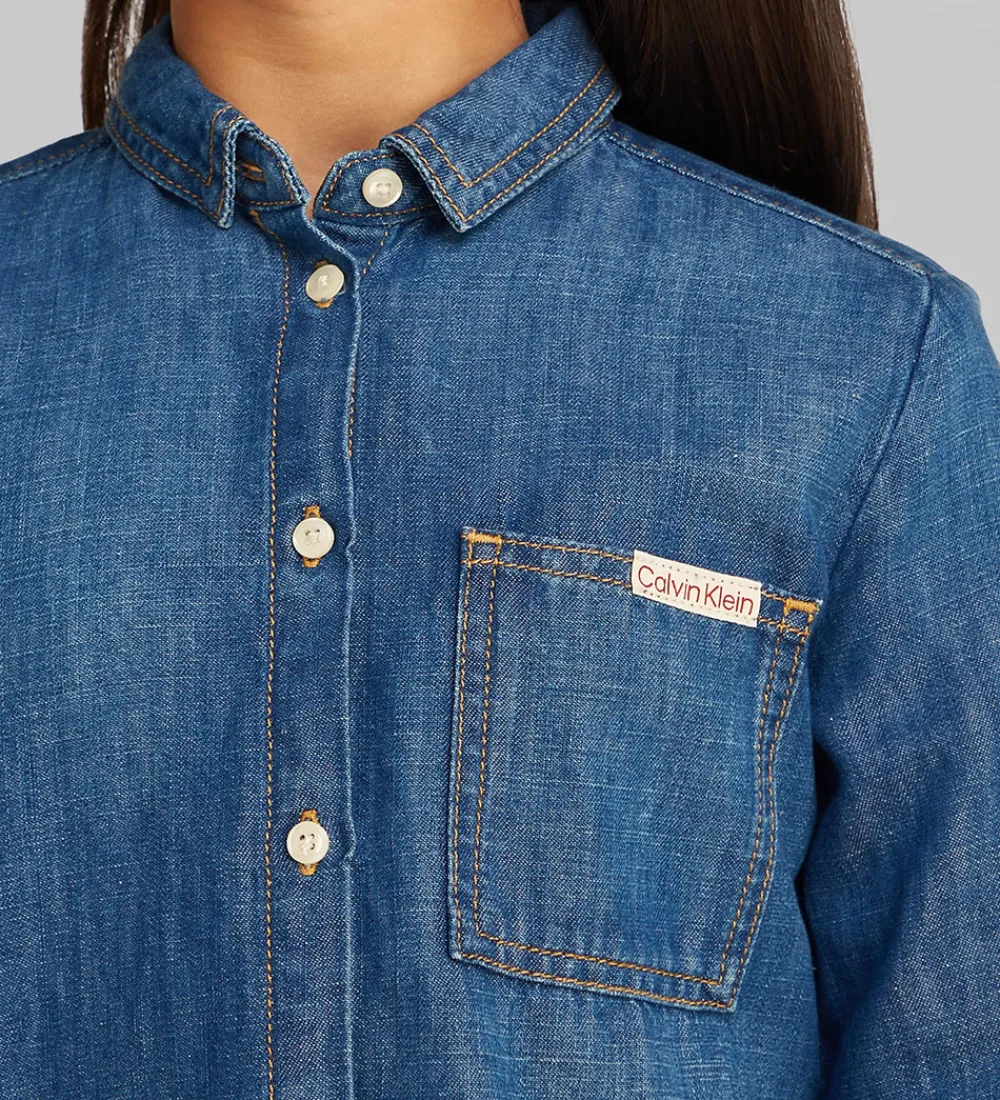 Skjorte - Denim - Mid Serenity Blue|Calvin Klein Online