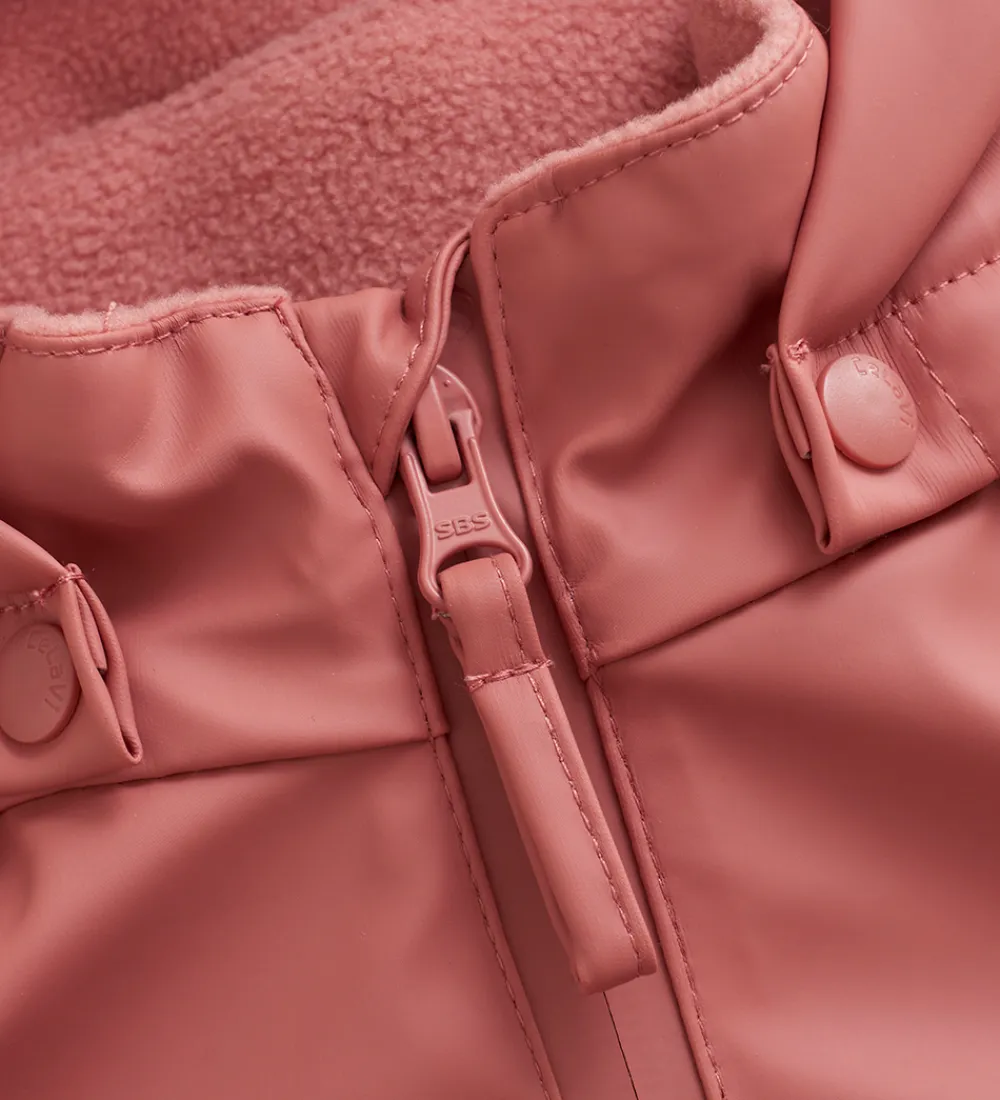 Regndragt m. Fleece - PU - Brick Dust|CeLaVi New