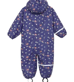 Regndragt m. Fleece - PU - Skipper Blue m. Print|CeLaVi New