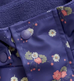 Regndragt m. Fleece - PU - Skipper Blue m. Print|CeLaVi New