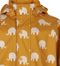 Regntøj - PU - Mineral Yellow m. Elefanter|CeLaVi Discount