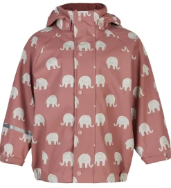 Regntøj m. Seler - PU - Burlwood m. Elefanter|CeLaVi Best