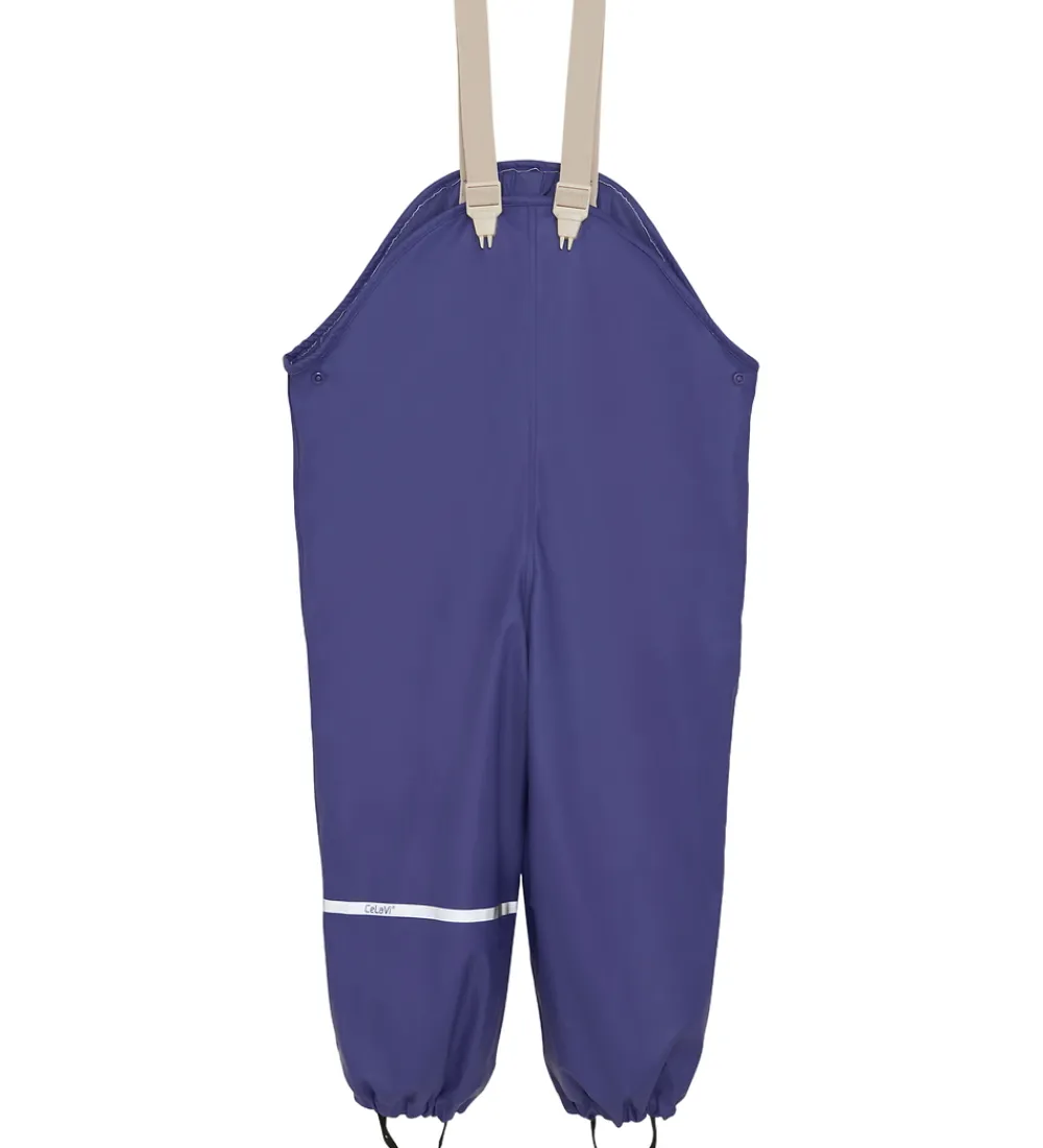 Regntøj m. Seler/Fleece - Recycle PU - Skipper Blue m. Pr|CeLaVi Clearance