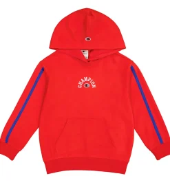 Hættetrøje - Rød m. Logo|Champion Hot