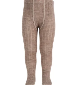 Strømpebukser - Rib - Uld - Sand|Condor Discount