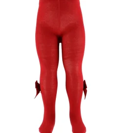 Strømpebukser m. Veloursløjfe - Red Velvet|Condor Sale