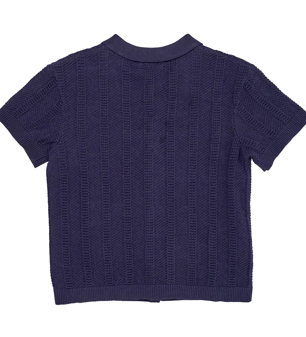 Skjorte k/æ - Strik - Navy|Copenhagen Colors Outlet