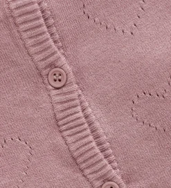 Cardigan - Viskose/Nylon - Pointelle - Woodrose|Creamie Clearance