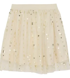 Nederdel - Tyl - Sequins - Buttercream|Creamie Hot