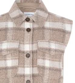 Vest - Uld/Polyester - G Jayden - Beige Check|Designers Remix Online