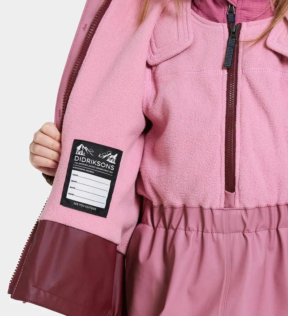 Didrikson Regntøj m. Fleece - Boardman - PU - Heather Pink|Didriksons Hot