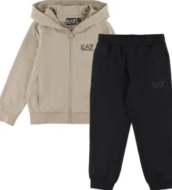 Sweatsæt - Beige/Sort|EA7 Clearance