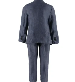 Jakkesæt - Hør - Blåmeleret|Emporio Armani Outlet