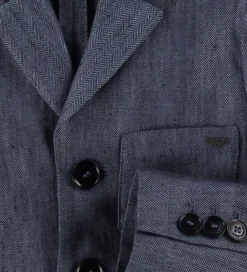 Jakkesæt - Hør - Blåmeleret|Emporio Armani Outlet