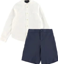 Sæt - Skjorte/Shorts - Hvid/Dark Navy|Emporio Armani Sale