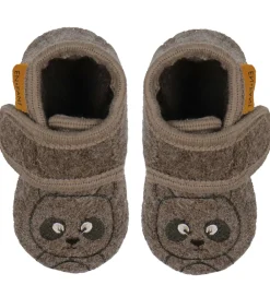 Hjemmesko - Uld - Chocolate Brown m. Bjørn|En Fant Online
