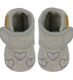 Hjemmesko - Uld - Grape Shake m. Hjerter|En Fant Hot