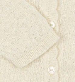 Cardigan - Strik - Venti Pointelle - Antique White|Fanga Fontana