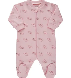 Natdragt m. Fødder - Rose m. Print|Fixoni