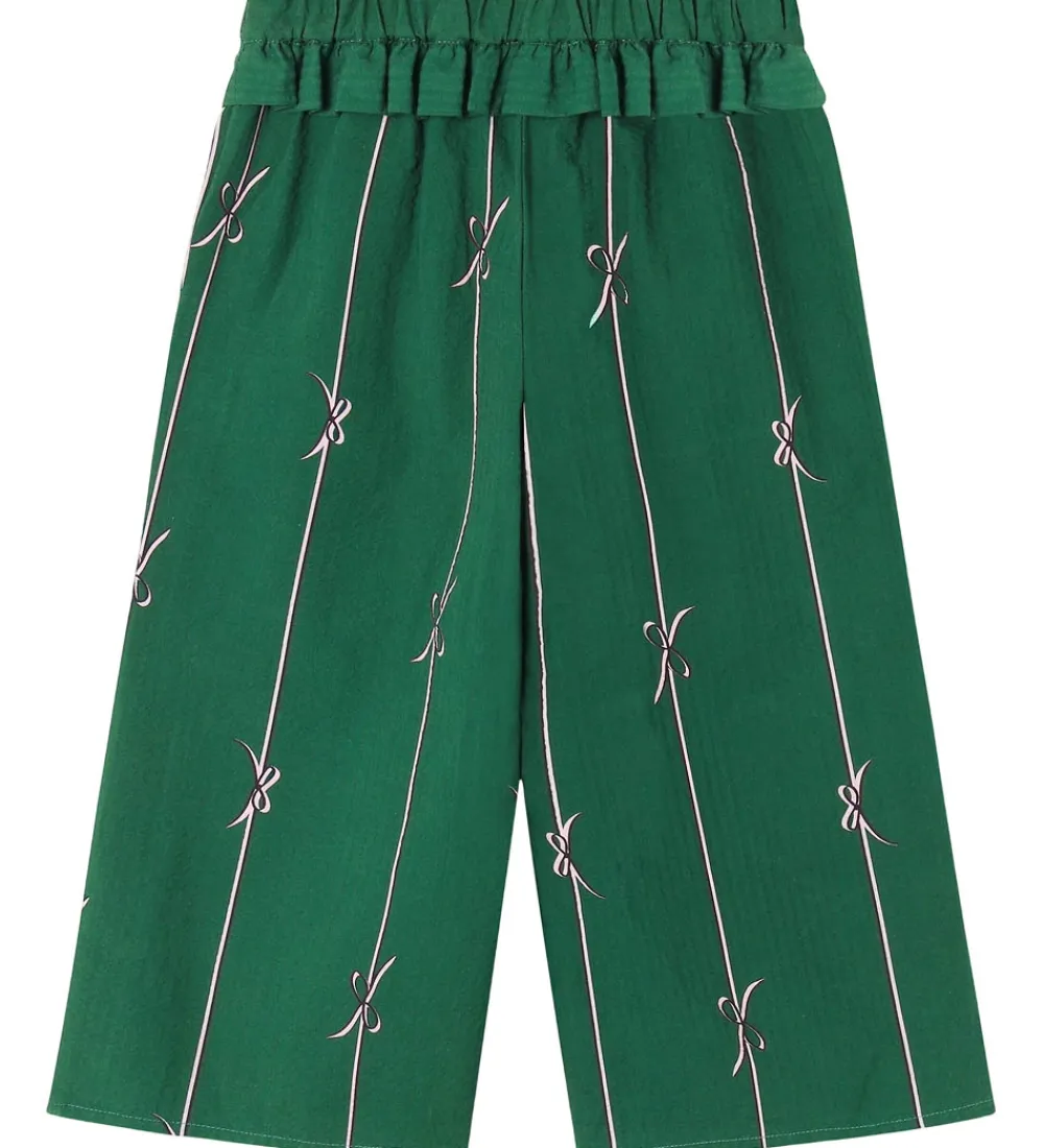 Bukser - Bowie - Hunter Green Bow AOP|Fliink Outlet