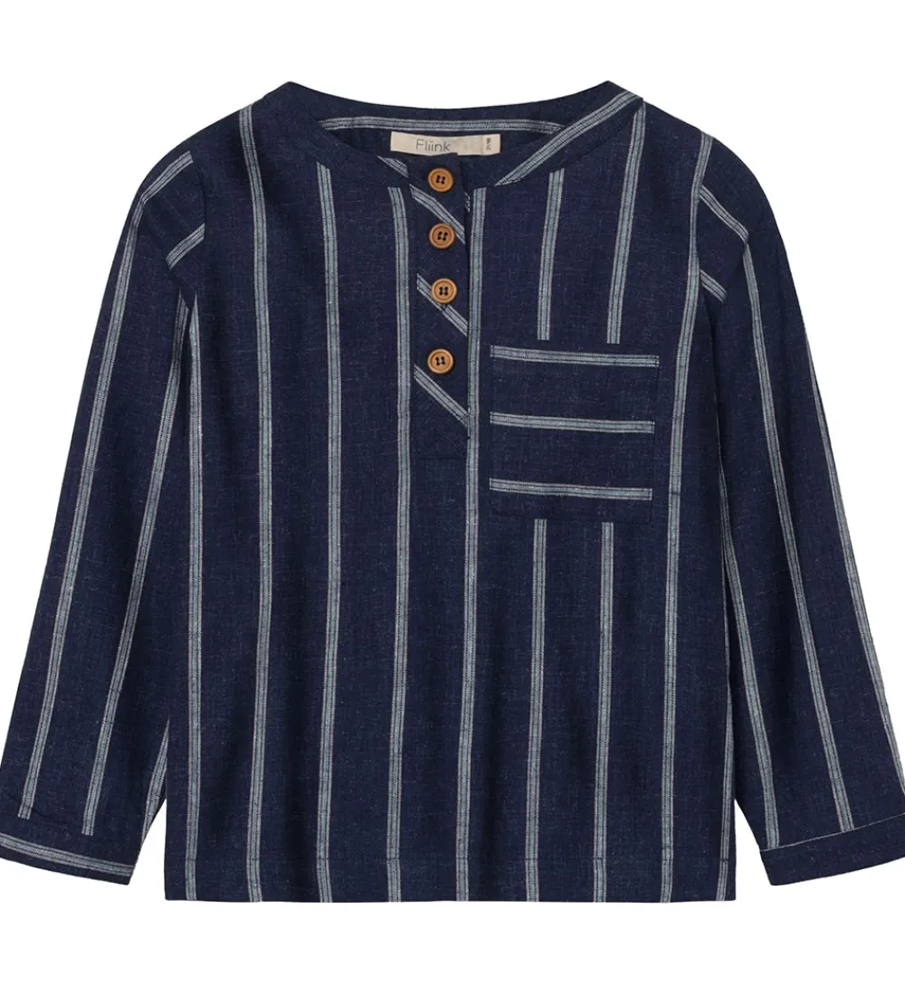 Skjorte - Vira - Insignia Blue/Sandshell|Fliink Online