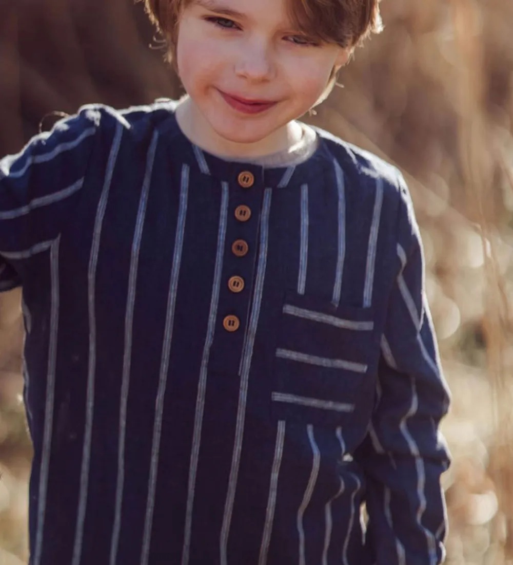 Skjorte - Vira - Insignia Blue/Sandshell|Fliink Online