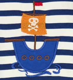 Sommerdragt - Stripe applique - Almond/ Navy|Freds World Clearance