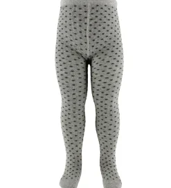 Strømpebukser - Grå m. Prikker|Fuzzies Discount