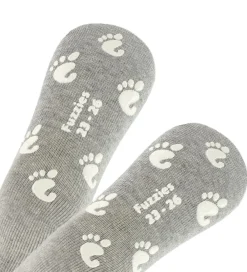 Strømper m. Antiskrid - Gråmeleret|Fuzzies Sale