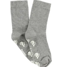 Strømper m. Antiskrid - Gråmeleret|Fuzzies Sale