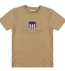 T-shirt - Dark Khaki m. Logo|GANT New