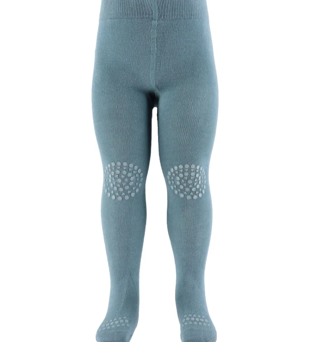 Skridsikre Strømpebukser - Bambus - Dusty Blue|GoBabyGo