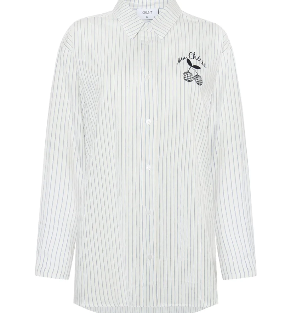 Skjorte - GrLiva - Hvid/Blå|Grunt New