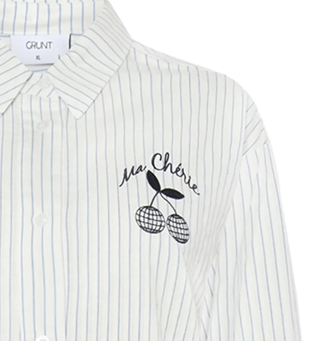 Skjorte - GrLiva - Hvid/Blå|Grunt New