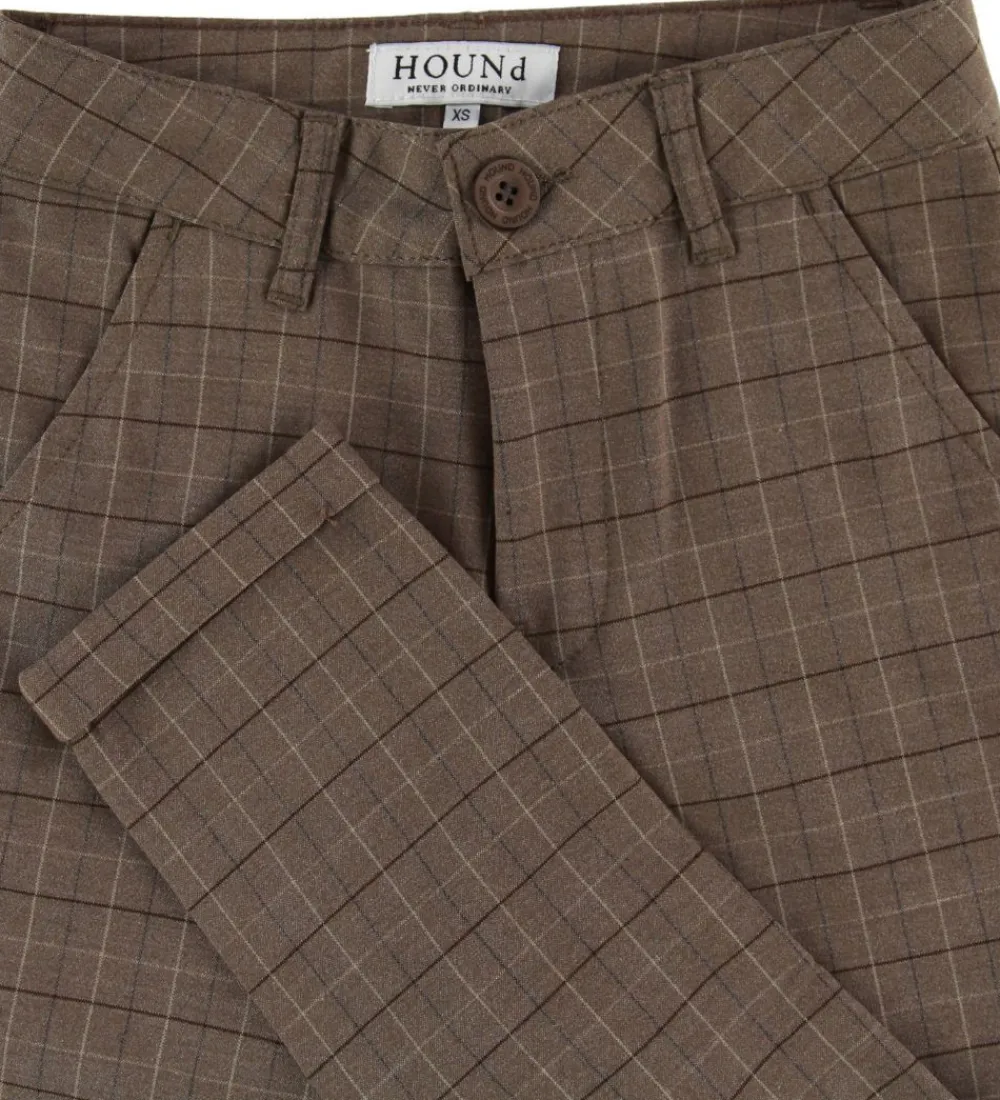 Chinos - Fashion Chino Checks - Brown|Hound Hot