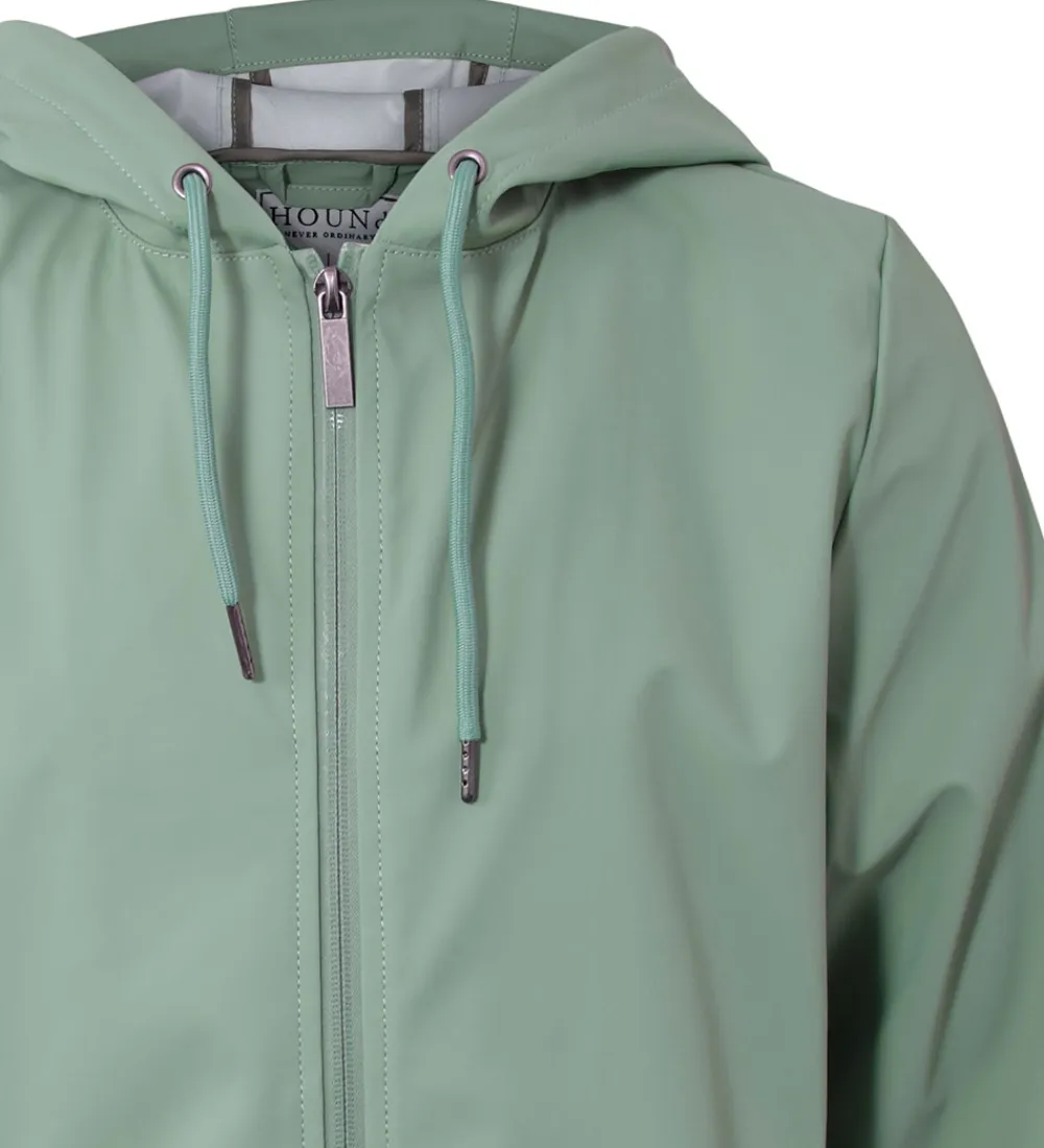 Regnfrakke - PU - Støvet Grøn|Hound Sale