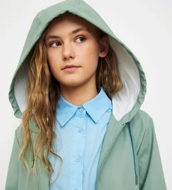 Regnfrakke - PU - Støvet Grøn|Hound Sale